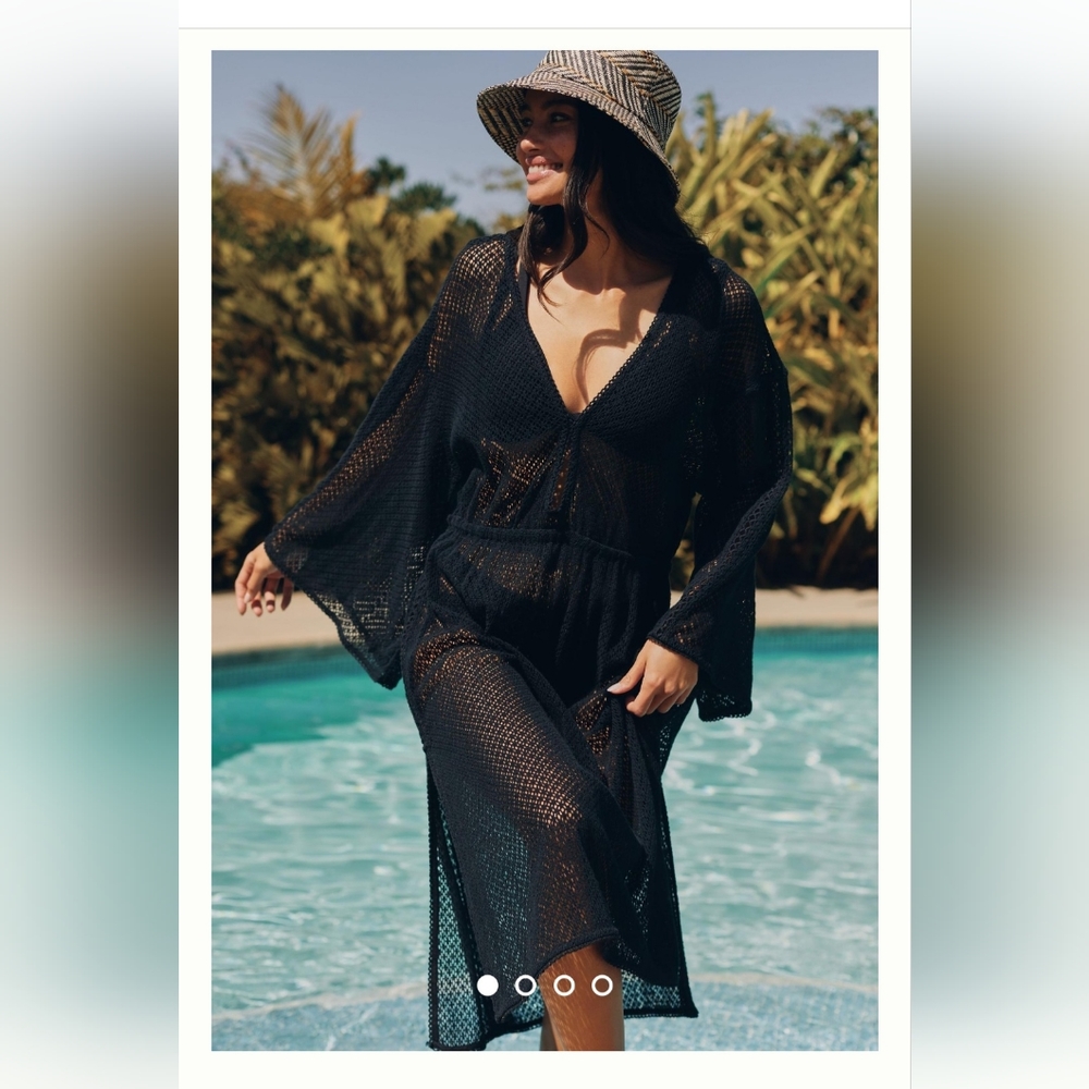 Anthropologie The Brea Swimsuit Cover-Up, size small, black
